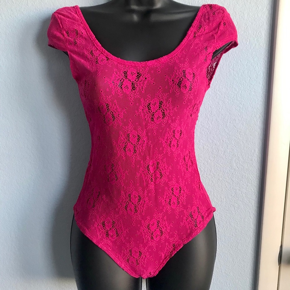 Lace bodysuit with straps size S, Bershka